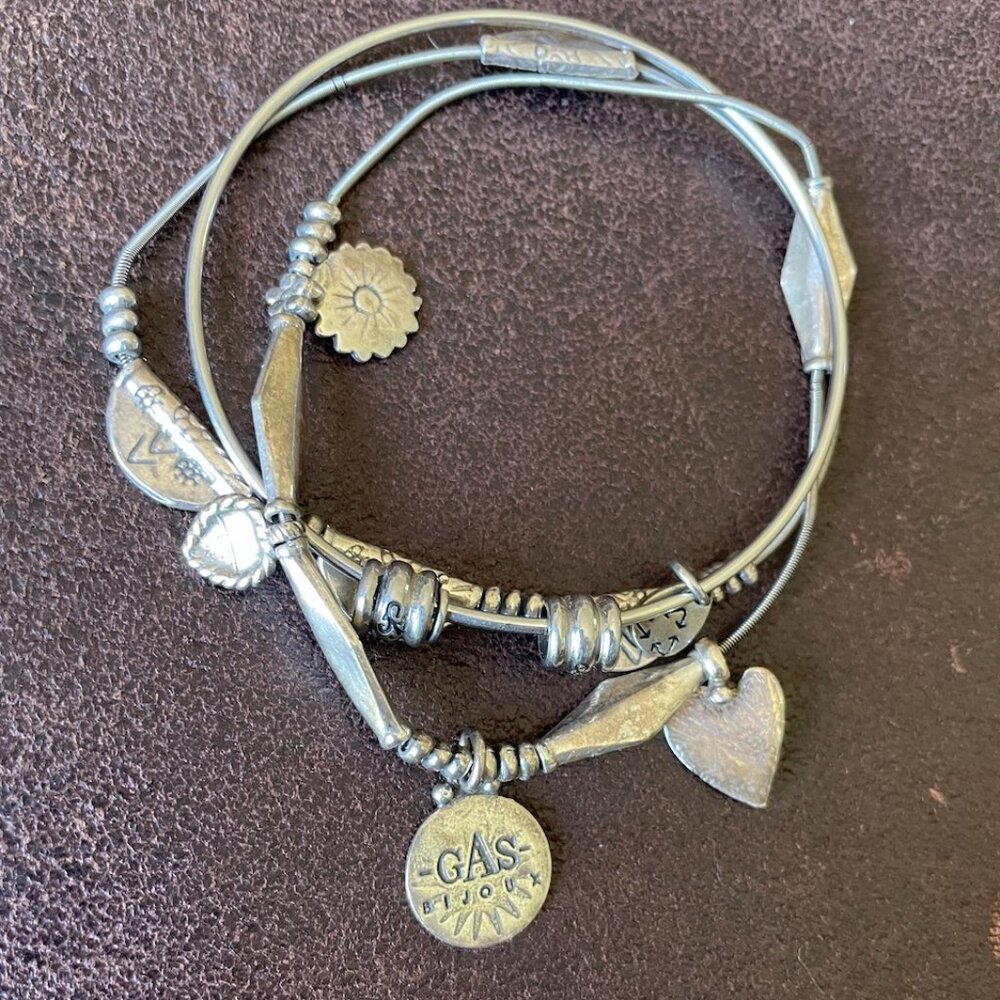 Vintage Gas Bijoux Silver Stretch Bracelets